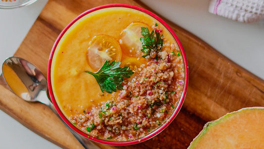 Gazpacho super fresh al melone e pomodorini gialli