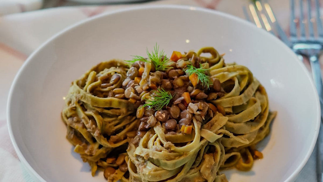LINGUINE VERDI DI EDAMAME SLENDIER CREMOSE ALLE LENTICCHIE al profumo di aneto – gluten free